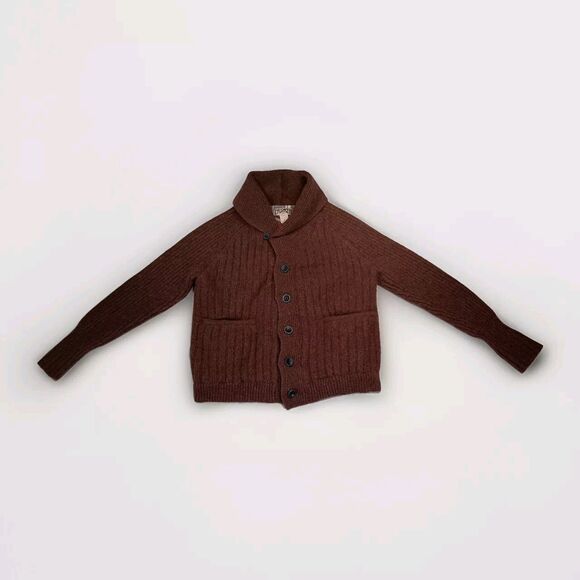 Duluth Trading Co Sweater Men's M Brown Woolpaca Shawl Collar Cardigan Academia - Picture 1 of 10
